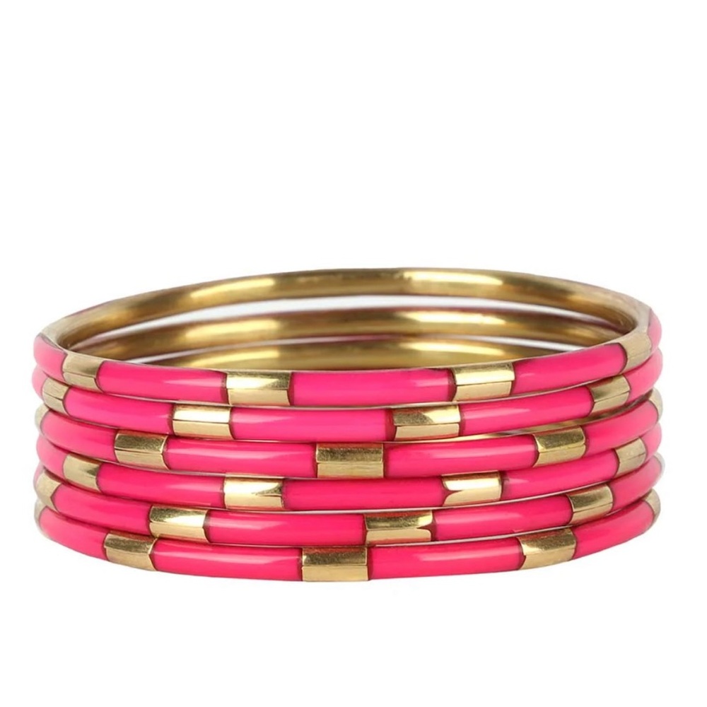 BudhaGirl Pink Veda Bangles (Set of 6)